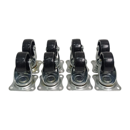 1 1/2 IN / SAB SG40 Roda Rem Hidup Trolly Gepeng Plat 40 MM Nylon Hitam 8 Pcs Du