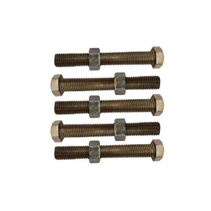 M 10 x 70 MM / TM Baut Mur Hexagon Bolt Nut Flat Head Kuning Biji