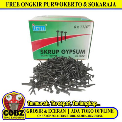 #6 x 1 1/4 IN / IGM Sekrup Gypsum Screw Plafon Board GRC Warna Dus