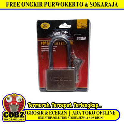 60 MM / VEZEL Gembok Pintu Pagar Padlock Anti Maling Leher Panjang