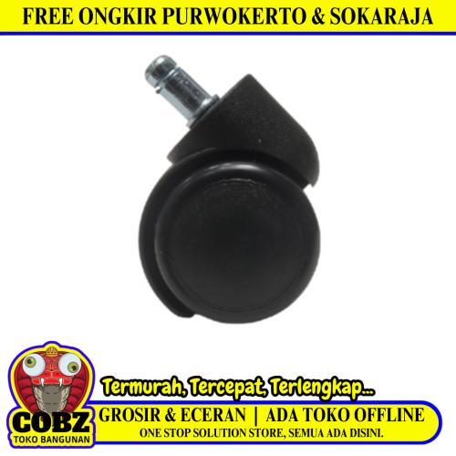 2 IN / TM Roda Hidup Kursi Non Rem Tancap PVC Hitam Rem