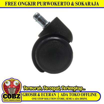 2 IN / TM Roda Hidup Kursi Non Rem Tancap PVC Hitam Rem