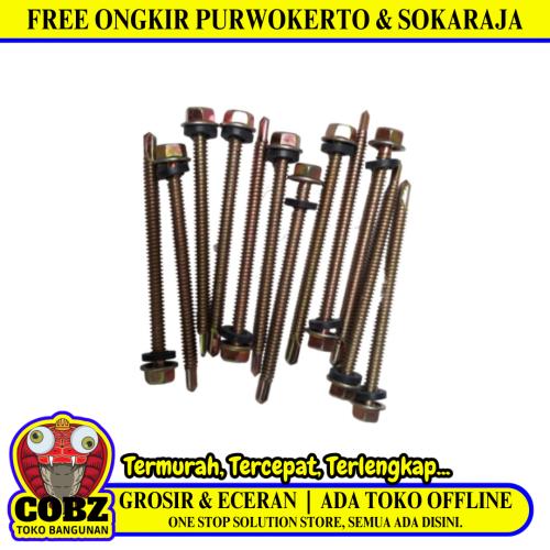 70 MM / TM Roofing Baut Sekrup Atap Baja Ringan Kuning Biji