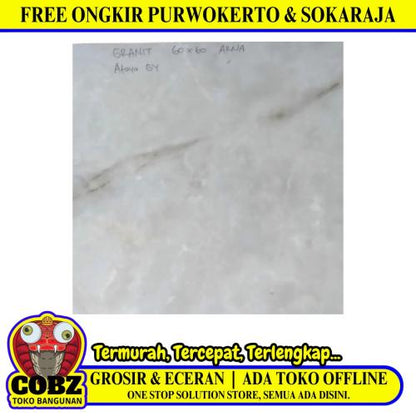 60 CM x 60 CM / ARNA ATAYA GREY Granit Lantai Rumah Glossy Dus