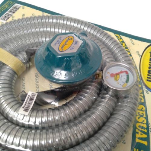180 CM / QUANTUM QRL 032 Selang + Regulator Gas Tekanan Rendah + Meteran Set
