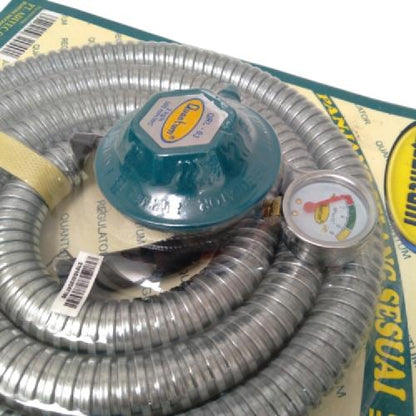 180 CM / QUANTUM QRL 032 Selang + Regulator Gas Tekanan Rendah + Meteran Set