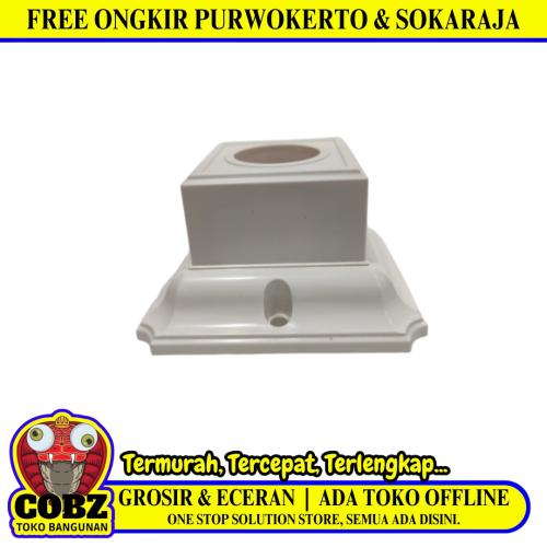 LIDO  Fitting Tempat Lampu Plafon Atap Tempel Kotak Kecil Putih