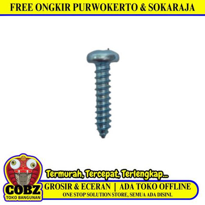 #8 x 3/4 IN / TM Sekrup PH Kepala Pentol Bulat Plus Silver Biji