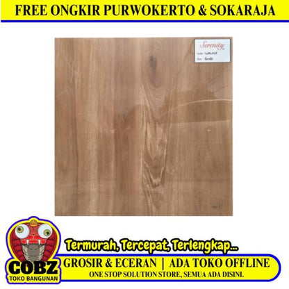 60 CM x 60 CM / SERENITY WALNUT Granit Lantai Rumah Glossy Dus