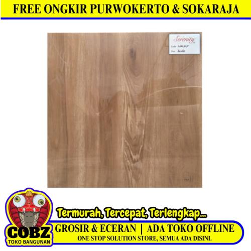 60 CM x 60 CM / SERENITY WALNUT Granit Lantai Rumah Glossy Dus