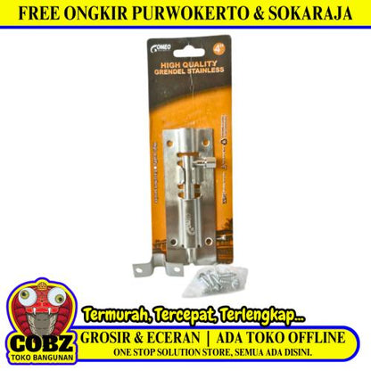 4 IN / GOMEO Grendel Kunci Slot Pintu Jendela Stainless