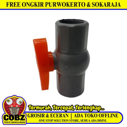 3/4 IN / VPR Stop Kran Polos Ball Valve Engkol Plastik PVC