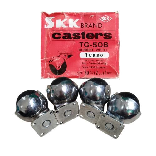 2 IN / SKK TG-50B TURBO Roda Hidup Trolly Bulat Plat 50 MM Karet Warna 4 Pcs Dus