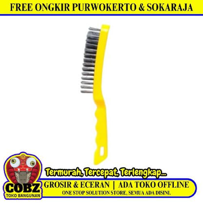 6 BARIS / FREDER Sikat Kawat Besi Pembersih Karat Gagang Plastik PVC