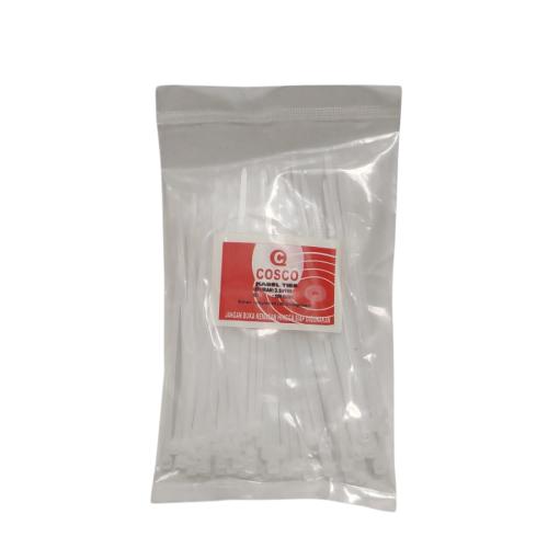 2.5 MM x 100 MM / COSCO Kabel Cable Ties Tali Ripet 10 CM Putih Pack