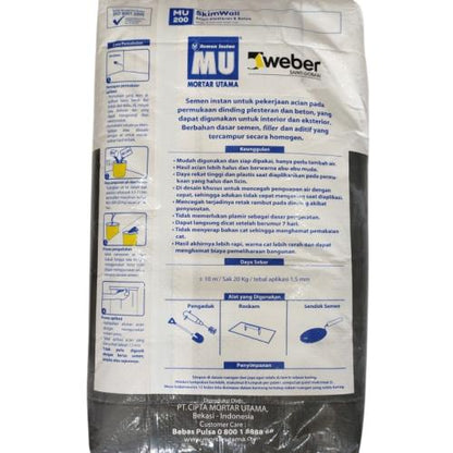 20 KG / MU 200 SKIN Semen Instant Acian Plesteran & Beton Sak