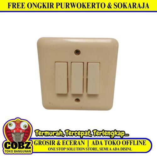 BRIGHT-G Saklar Triple 3 Gang Tanam IB Inbow Cream