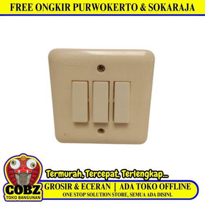 BRIGHT-G Saklar Triple 3 Gang Tanam IB Inbow Cream