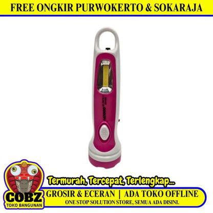 1 WATT + 4 WATT SMD / MR-758CTC Senter LED Charge Fitting Colok + Lampu Meja