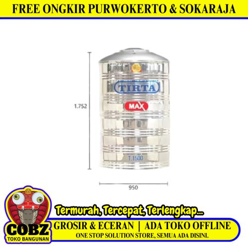 1535 L / TIRTA T 1500 TK Water Torrent Tangki Air Stainless Penyangga + Acc Set