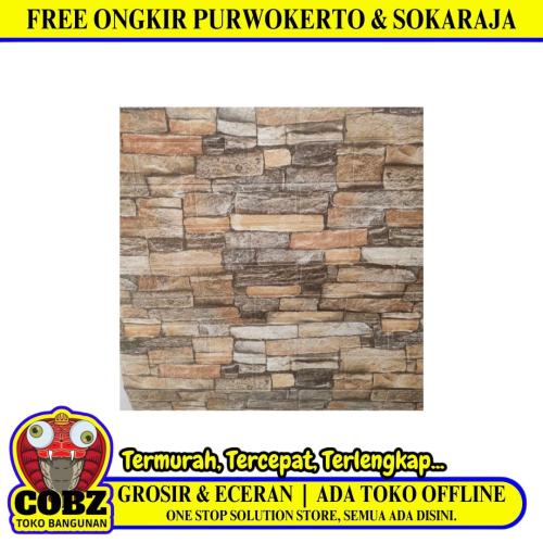 3 MM x 70CM x70CM/NM F3 Wallpaper Foam Sticker Batu Rock Yellow Lembar