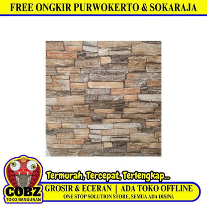 3 MM x 70CM x70CM/NM F3 Wallpaper Foam Sticker Batu Rock Yellow Lembar