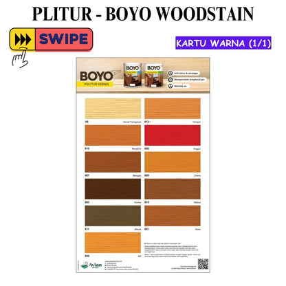 1 KG / BOYO Cat Plitur Kayu Wood Stain Oil Based Paint Kaleng