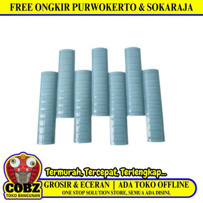 10 CM / TM Kuku Macan Bon Bon Lis Keramik Garis Light Blue Lembar