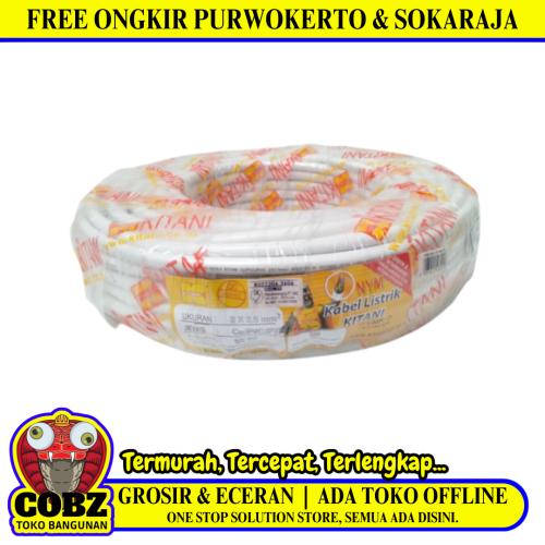 2 INTI x 2.5 MM x 50 M / KITANI NYM Tunggal Kabel Tembaga SNI Putih Roll