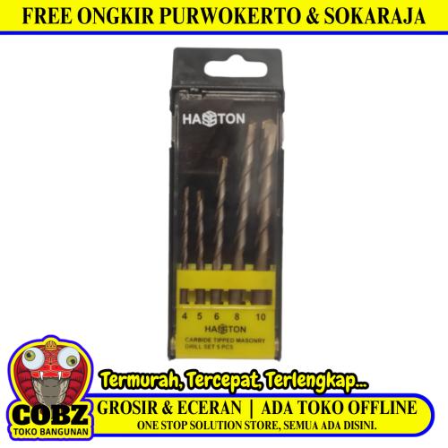 4 MM - 10 MM / HASSTON PROHEX Masonry Drill Bits Mata Bor Beton Tembok 5 Pcs Set