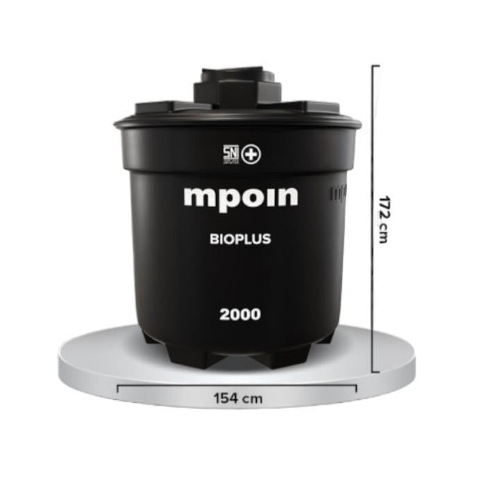 2000 L / M POIN + BIO PLUS B 2000 Septic Tank Sepiteng Tangki PVC Silver Stone Set