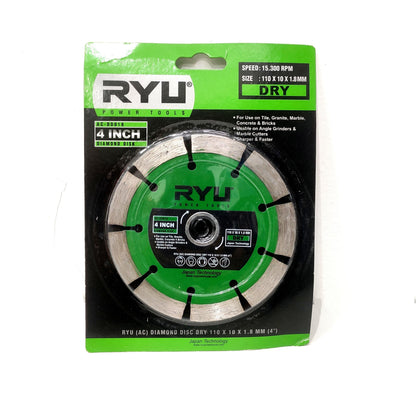 4 IN /RYU Dry Mata Potong Gerinda Potong Keramik Diamond Cutting Wheel