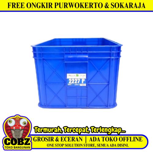 631 MM x 414 MM x 307 MM / GREEN LEAF 2227 P Krat Industri Keranjang Buah Rapat Blue