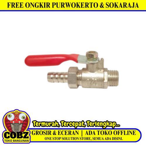 1/4 IN / HI - TEC Stop Kran Angin Mesin Kompresor Kuningan