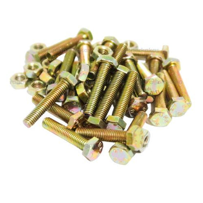 M 6 x 25 MM / TM Baut Mur Hexagon Bolt Nut Flat Head Kuning Biji