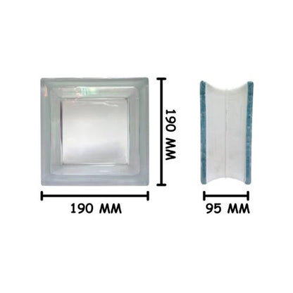 190 MM x 190 MM x 95 MM / MULIA CLEAR Glassblock Rooster Blok Kaca Biji