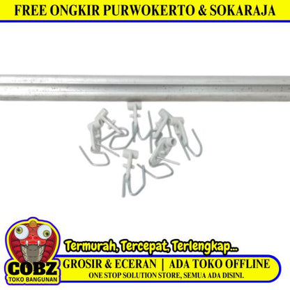 TM Rel Gorden Jendela Rumah Sakit Putih Meter + Perlengkapan Set