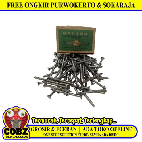 2 IN / CHW Sekrup Baut Kayu Kepala Rata Minus Wood Screw Dus