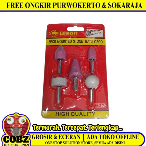 6 MM / BISON Mata Bor Batu Gerinda Tangkai Rotary Mounted Stone Set