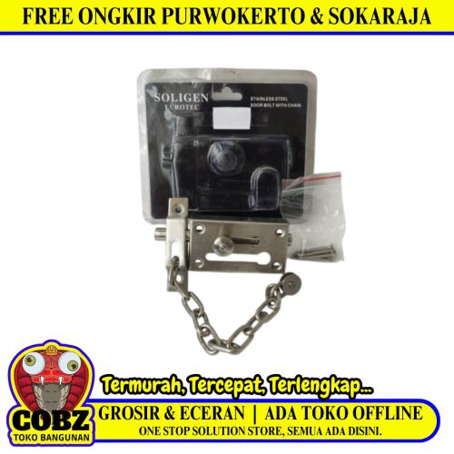 SOLIGEN Grendel Rantai Slot Kunci Pengaman Pintu Door Chain Stainless