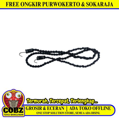 10 MM x 1 CM x 120 CM / TM Tali Karet Ban Ulir Ikat Barang Motor Hitam