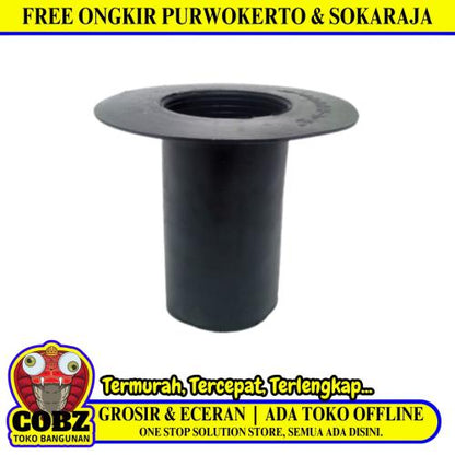 2 IN / NM Torong Corong Pipa Karpet Talang Air Karet Hitam