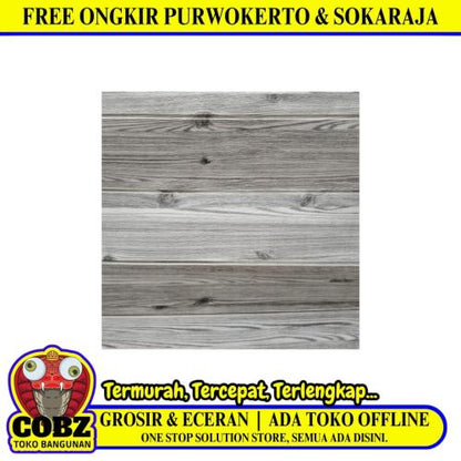 3.5 MM x 70 CM x 70 CM / COBZ SMBY-11 Wallpaper Foam Sticker Kayu Abu Abu Lembar