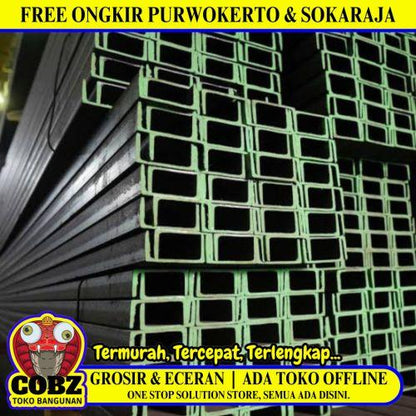 65 MM X 6 M / NM U 65 Canal UNP Besi Baja Kanal Polos Batang