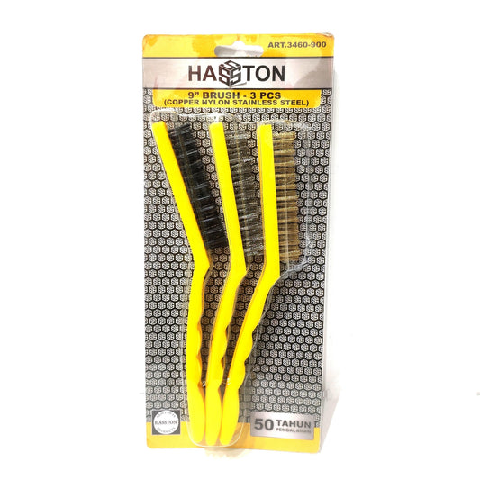 3 BARIS / HASTON Sikat Kawat Kuningan Pembersih Karat Gagang PVC