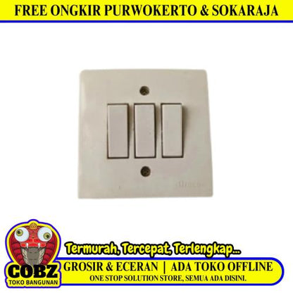 BROCO NG Saklar Triple 3 Gang Tanam IB Inbow Cream