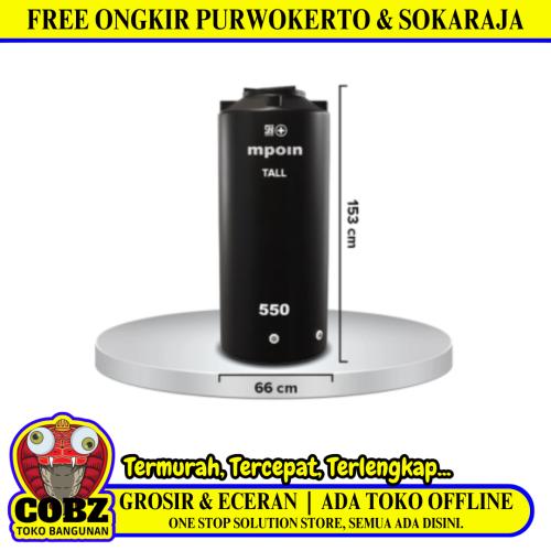 550 L / MPOIN + TALL TW 550 Water Torrent Tangki Tandon Air PVC Hitam + Acc Set