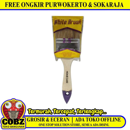 2 1/2 IN / HOME CARE WHITE Kuas Cat Tembok Kayu Besi Air Acyrlic Paint Brush