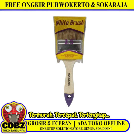 2 1/2 IN / HOME CARE WHITE Kuas Cat Tembok Kayu Besi Air Acyrlic Paint Brush