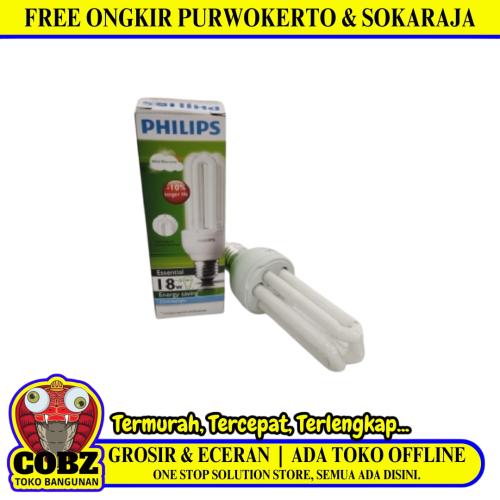 18 WATT / PHILIPS Essentials Lampu Bohlam Jari Tube Putih